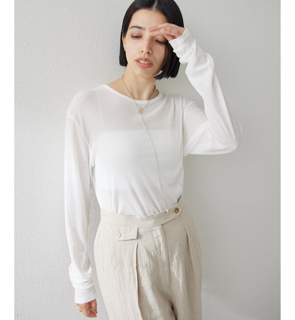  「《インナー使いもおすすめ》【myporter】ロングスリーブTシャツ」|Tシャツ・カットソー|ホワイト