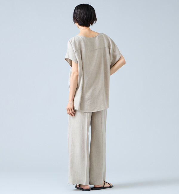 Liesse「《定番》麻調ボートネックブラウス（セットアップ可）」|シャツ・ブラウス|