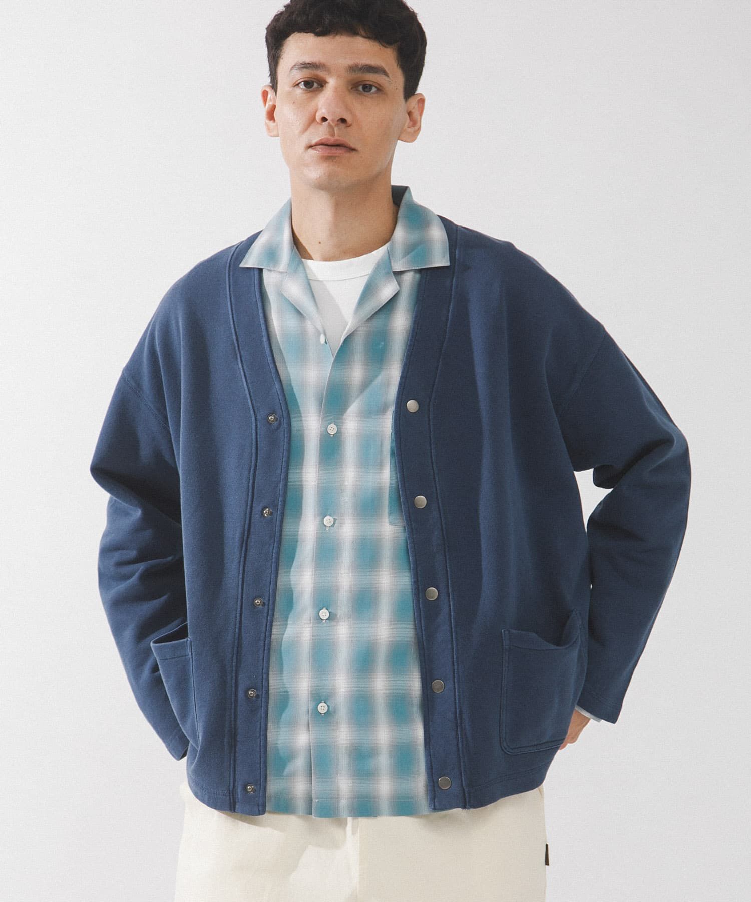 Sonny Label 「スウェットVネックカーディガン」|スウェット・ジャージ|ネイビー