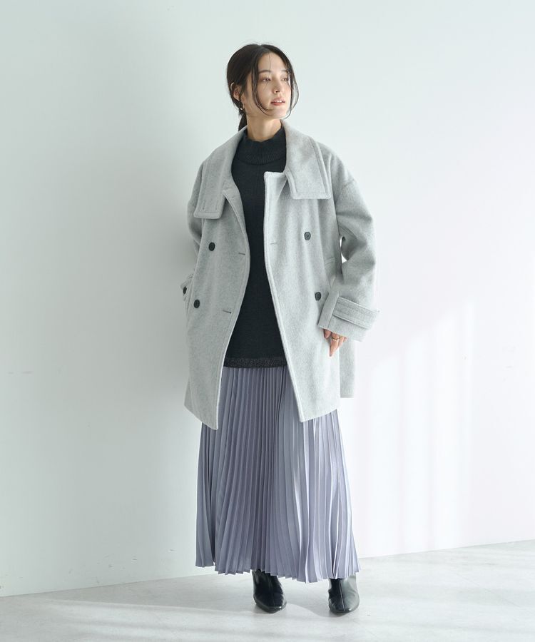 YECCA VECCA「ウール混ミドル丈スタンドカラーコート」|その他|