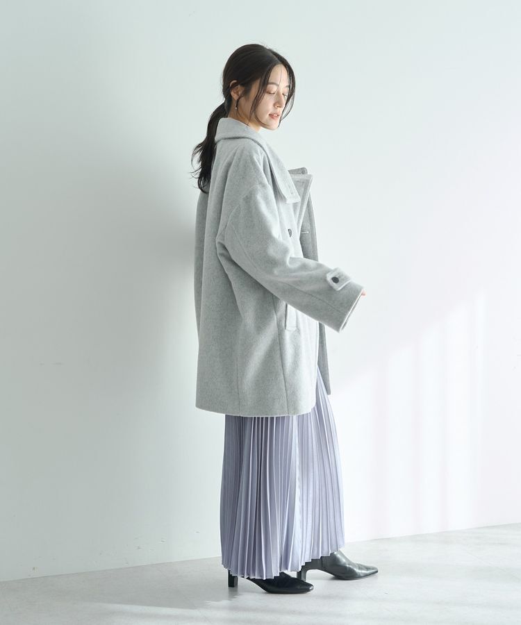 YECCA VECCA「ウール混ミドル丈スタンドカラーコート」|その他|