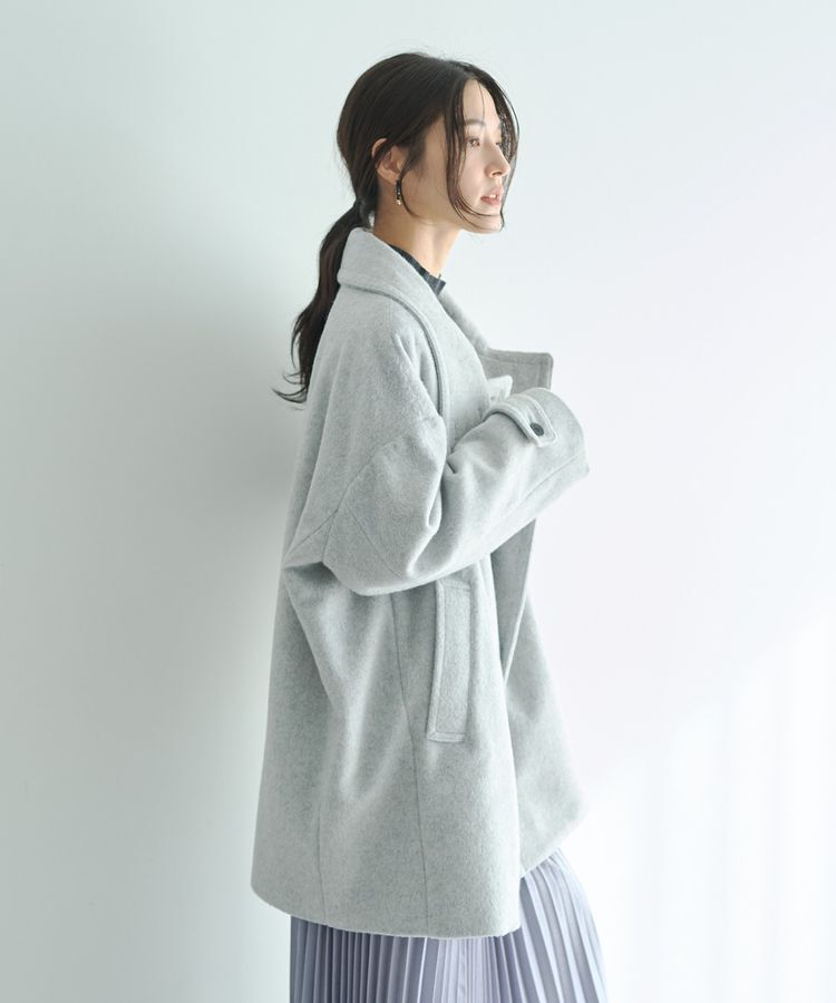 YECCA VECCA「ウール混ミドル丈スタンドカラーコート」|その他|