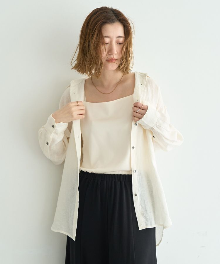 YECCA VECCA「3wayフレンチリネンシャツ」|シャツ・ブラウス|White