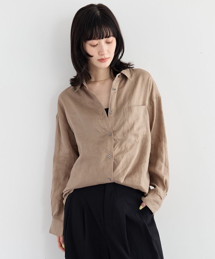 YECCA VECCA「3wayフレンチリネンシャツ」|シャツ・ブラウス|Dark beige