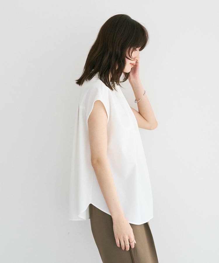 YECCA VECCA「パールタックフレンチスリーブブラウス」|シャツ・ブラウス|