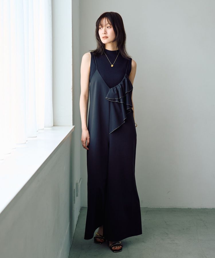 YECCA VECCA「ラッフルキャミオールインワン」|オールインワン|