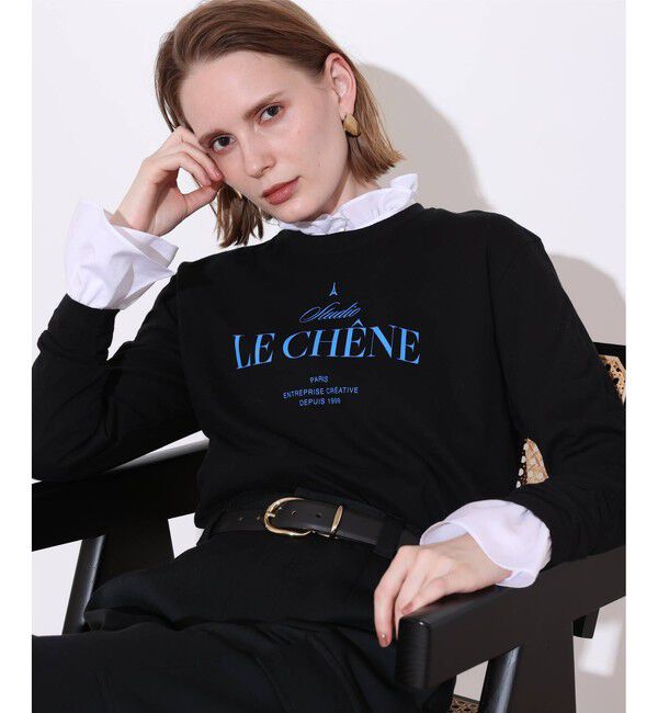 allureville「ステッカーロゴロングTシャツ」|Tシャツ・カットソー|ブラック
