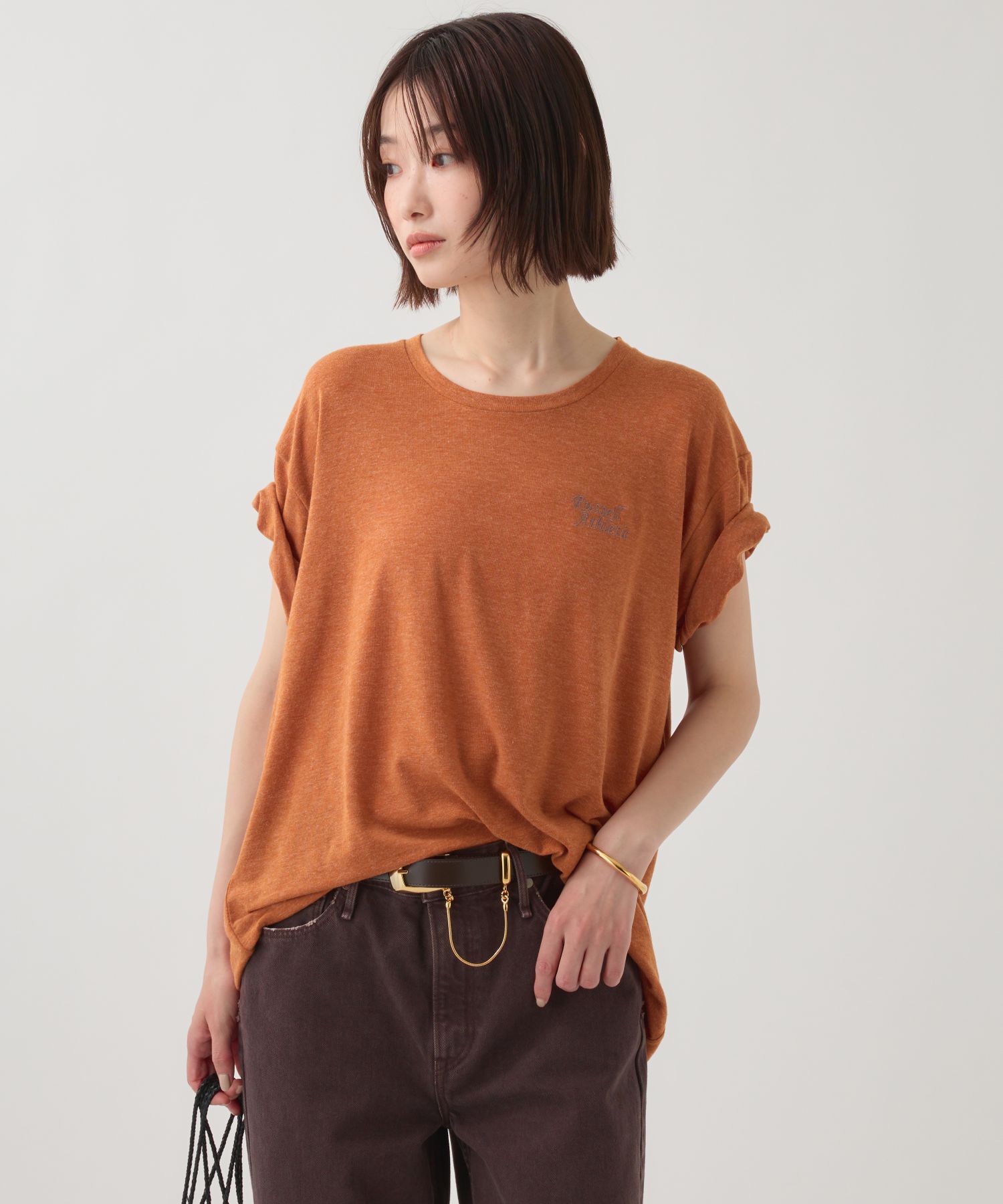  「【RUSSELL ATHLETIC】＜別注＞スラブロゴT」|Tシャツ・カットソー|オレンジ