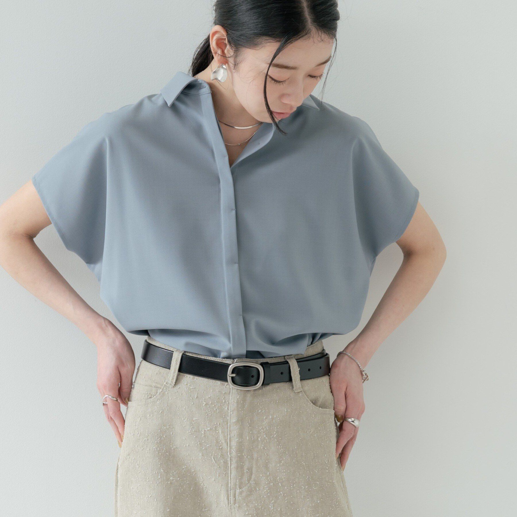 GALLEST「Comfy SET UP｜フレアスリーブブラウス【セットアップ対応／通勤／カセット服／接触冷感／UV」|シャツ・ブラウス|
