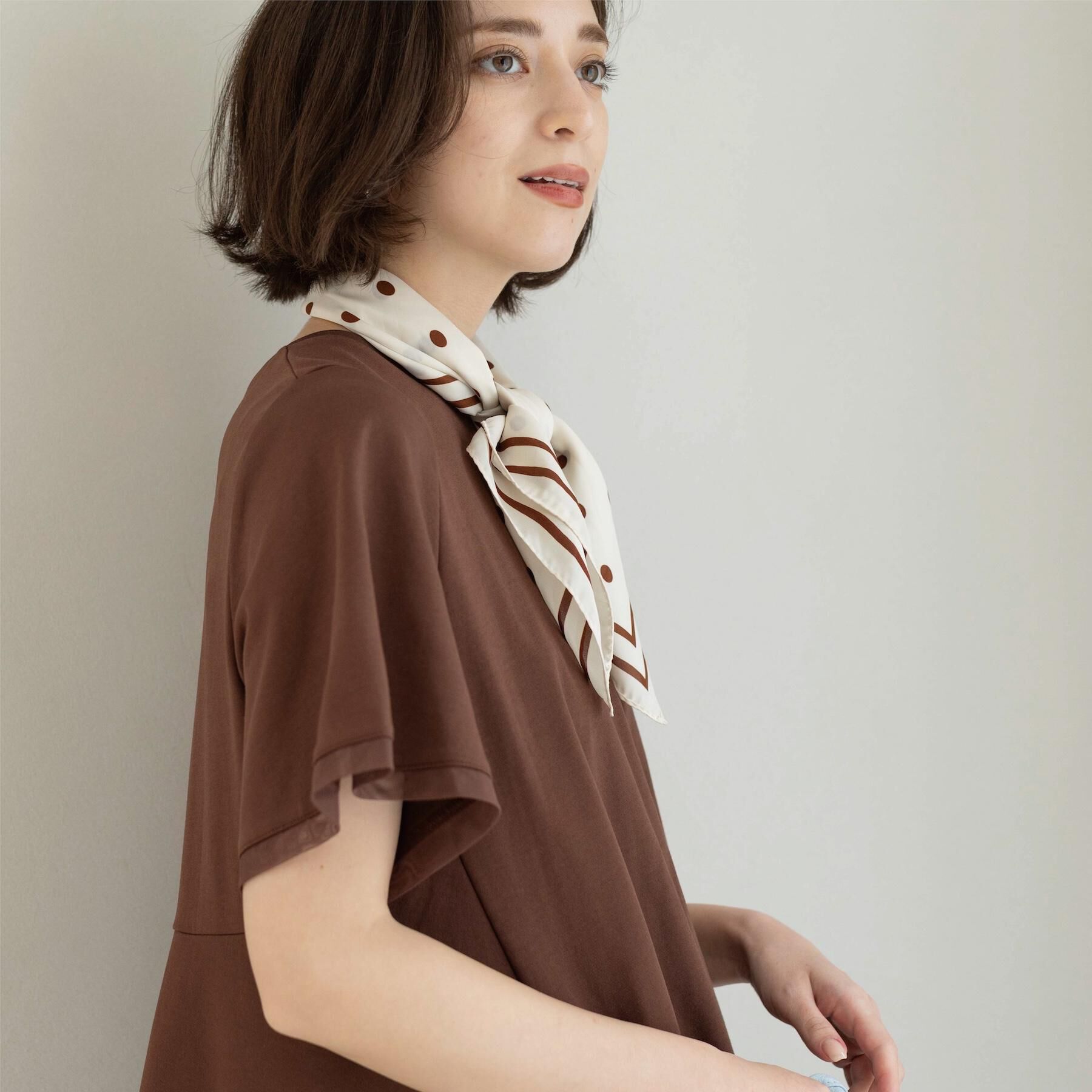OPAQUE.CLIP「【UVケア／接触冷感】スーパーアイス 袖チュールペプラムカットソー《洗濯機OK》」|Tシャツ・カットソー|