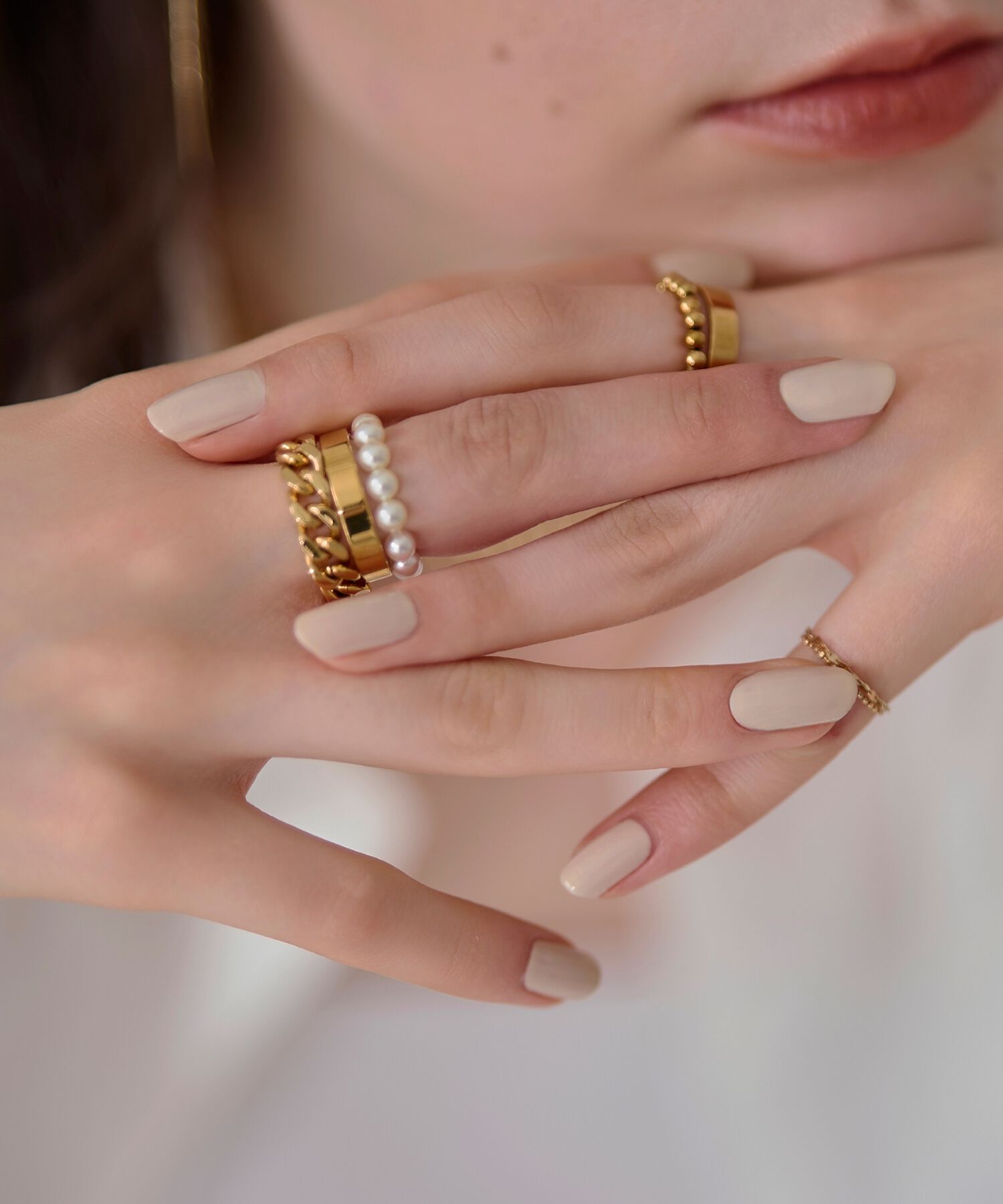 Phoebe「【伸びるリング】バブルフィットリング　パール4mm」|リング|