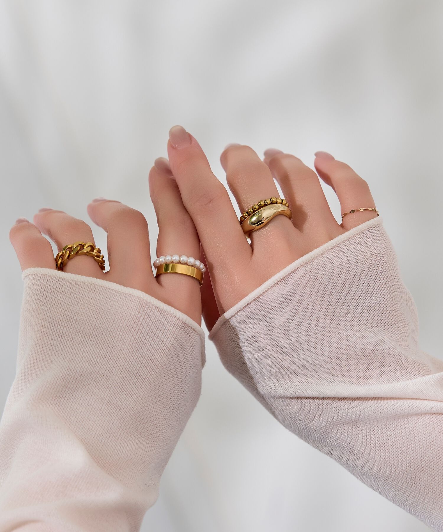 Phoebe「【伸びるリング・金属アレルギー対応】バブルフィットリング　ゴールド」|リング|