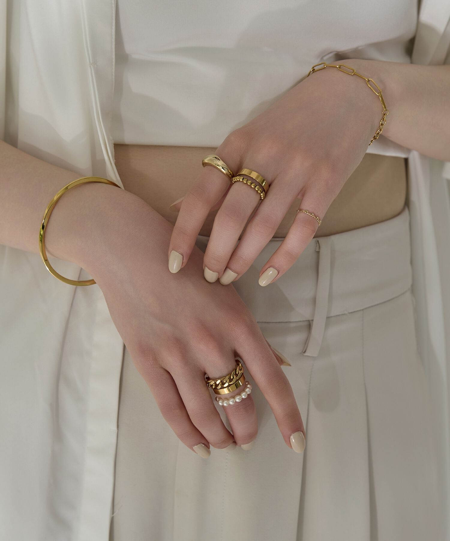 Phoebe「【伸びるリング・金属アレルギー対応】バブルフィットリング　ゴールド」|リング|