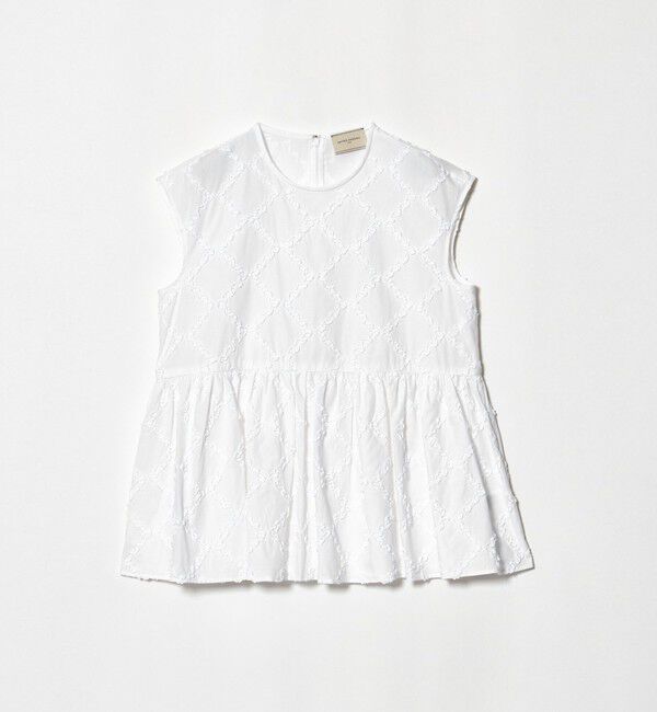 UNITED ARROWS「エンブロイダリー フリル フレンチスリーブ ブラウス」|シャツ・ブラウス|WHITE