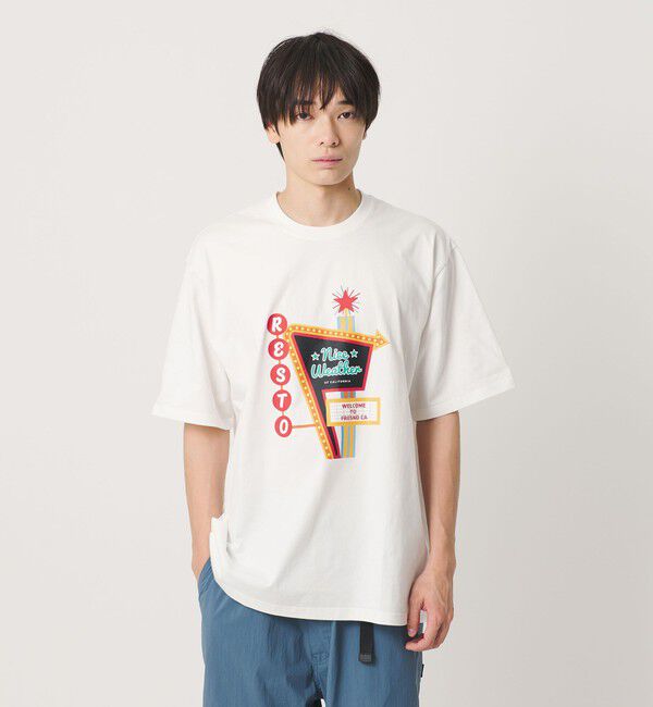NICE WEATHER「＜NICE WEATHER＞FRESNOプリント Tシャツ」|Tシャツ・カットソー|WHITE
