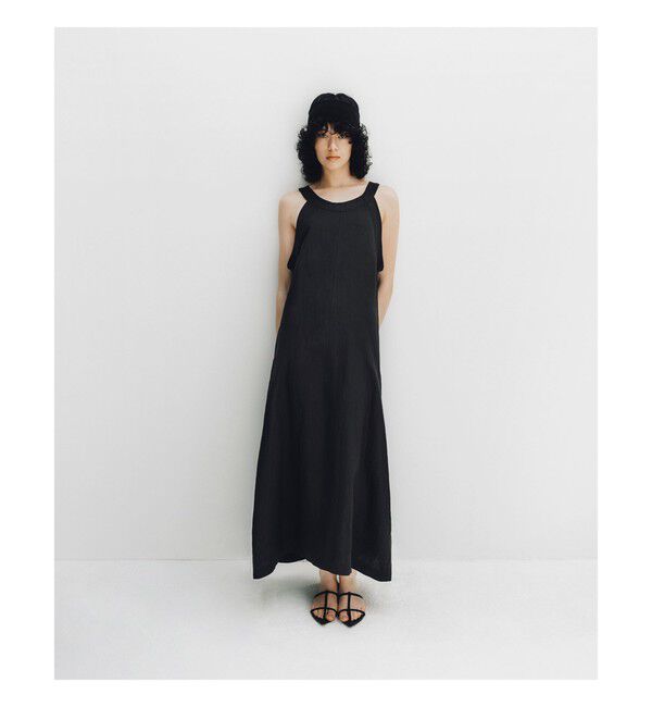 Demi-Luxe BEAMS 「【別注】INSCRIRE / リネン ノースリーブ ドレス」|ワンピース|BLACK