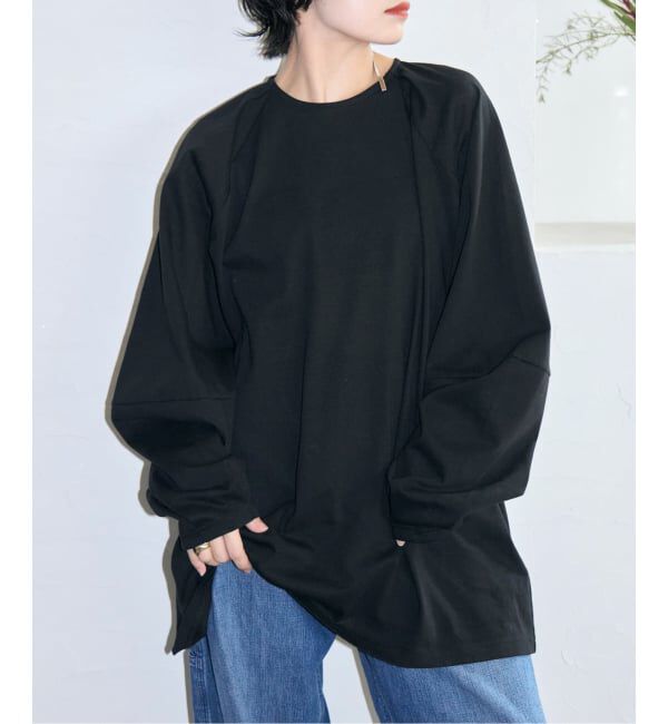  「《予約》[THE MOOD] パフスリーブ ロンTEE：カットソー」|Tシャツ・カットソー|ブラック