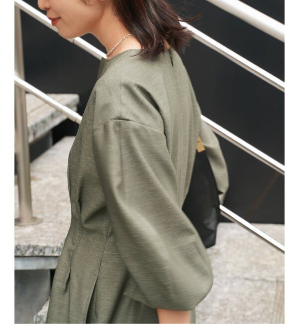 VERMEIL par iena「《一部WEB限定》FLAXASA jewel ox ウエストシェイプワンピース」|ワンピース|