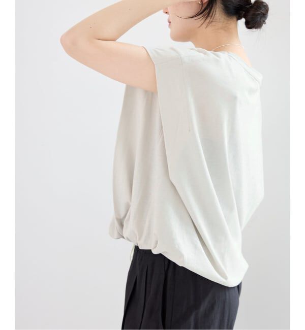 IENA「《接触冷感》フレンチタックスリーブ ドロストTシャツ」|Tシャツ・カットソー|