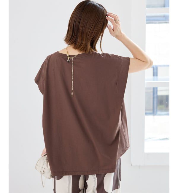 IENA「《接触冷感》フレンチタックスリーブ ドロストTシャツ」|Tシャツ・カットソー|
