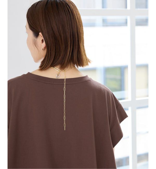 IENA「《接触冷感》フレンチタックスリーブ ドロストTシャツ」|Tシャツ・カットソー|