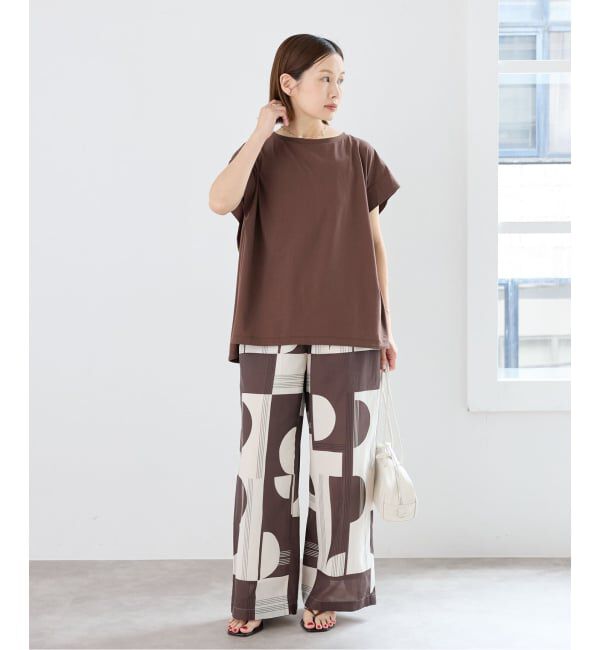 IENA「《接触冷感》フレンチタックスリーブ ドロストTシャツ」|Tシャツ・カットソー|