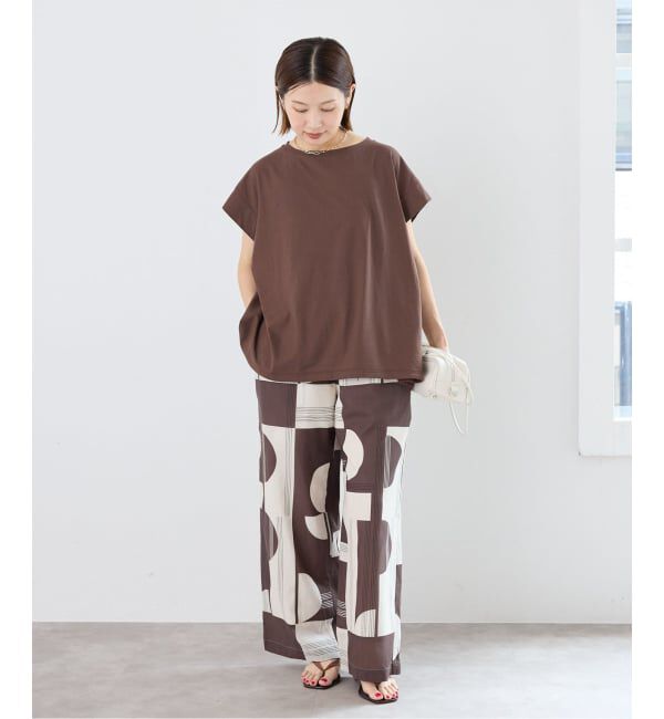 IENA「《接触冷感》フレンチタックスリーブ ドロストTシャツ」|Tシャツ・カットソー|