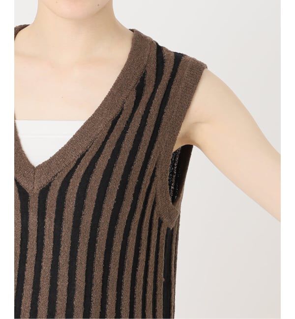 NOBLE「《NOBLE別注カラー》PROVOKE/プロヴォーク loopyarn stripe vest」|ベスト・ジレ|