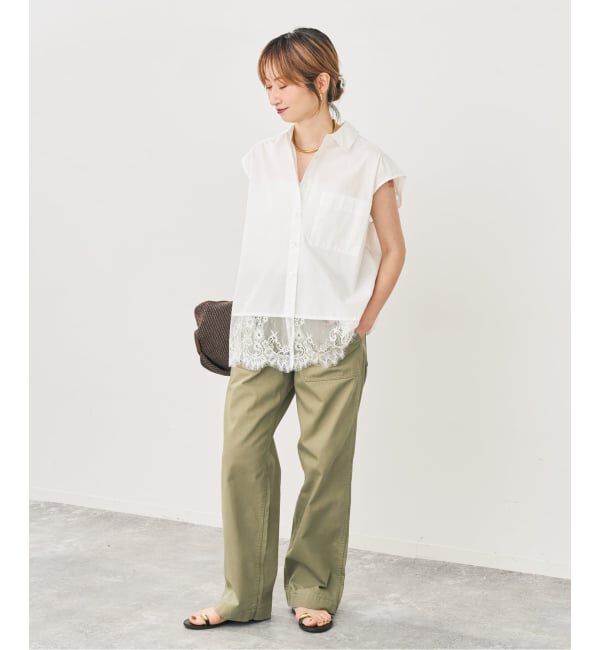 Spick and Span「レースタイプライターフレンチシャツ」|シャツ・ブラウス|