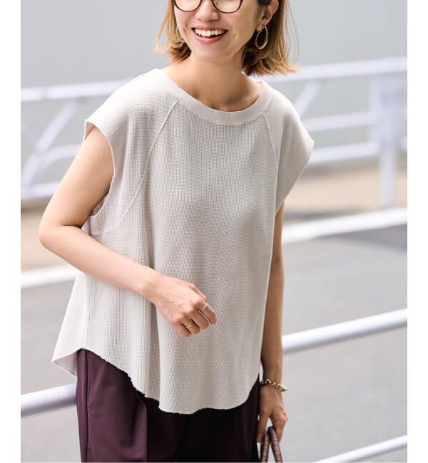 FRAMeWORK「オゾン加工ワッフルフレンチTee」|Tシャツ・カットソー|ナチュラル