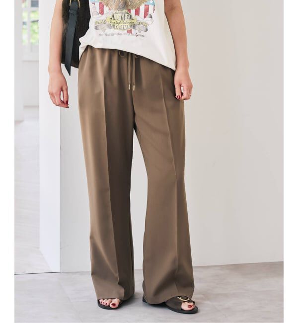 Spick and Span「《予約》ソフトタッチイージースラックスパンツ」|スラックス|