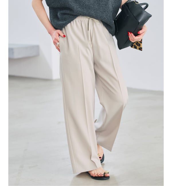 Spick and Span「《予約》ソフトタッチイージースラックスパンツ」|スラックス|ベージュ