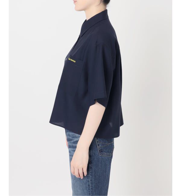 Spick and Span「リネンブレンドロゴ刺繍ショートシャツ」|シャツ・ブラウス|