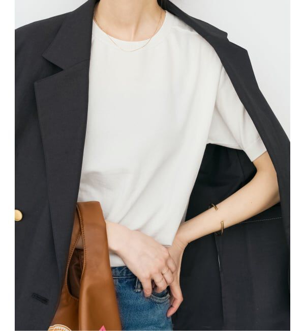 Spick and Span「《WEB限定 / 追加》18G CO/PE ハーフスリーブプルオーバー」|ニット・セーター|ホワイト