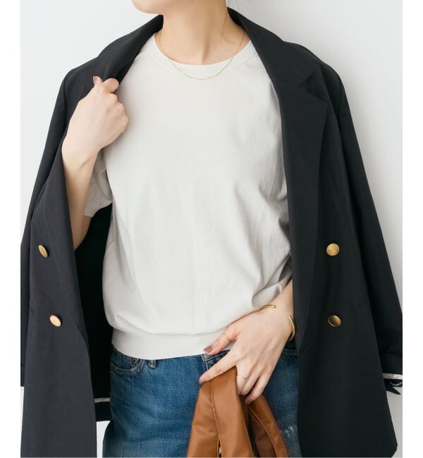 Spick and Span「《WEB限定 / 追加》18G CO/PE ハーフスリーブプルオーバー」|ニット・セーター|