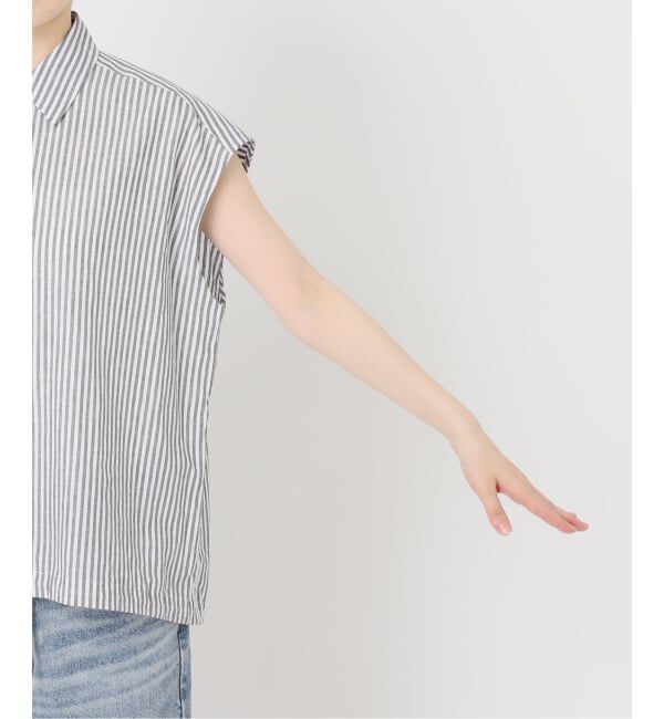 Spick and Span「ストライプフレンチヘムギャザーシャツ」|シャツ・ブラウス|