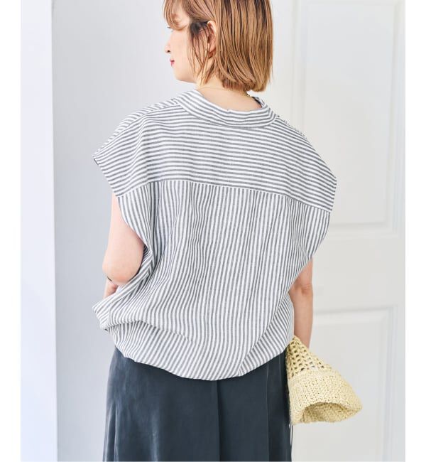 Spick and Span「ストライプフレンチヘムギャザーシャツ」|シャツ・ブラウス|