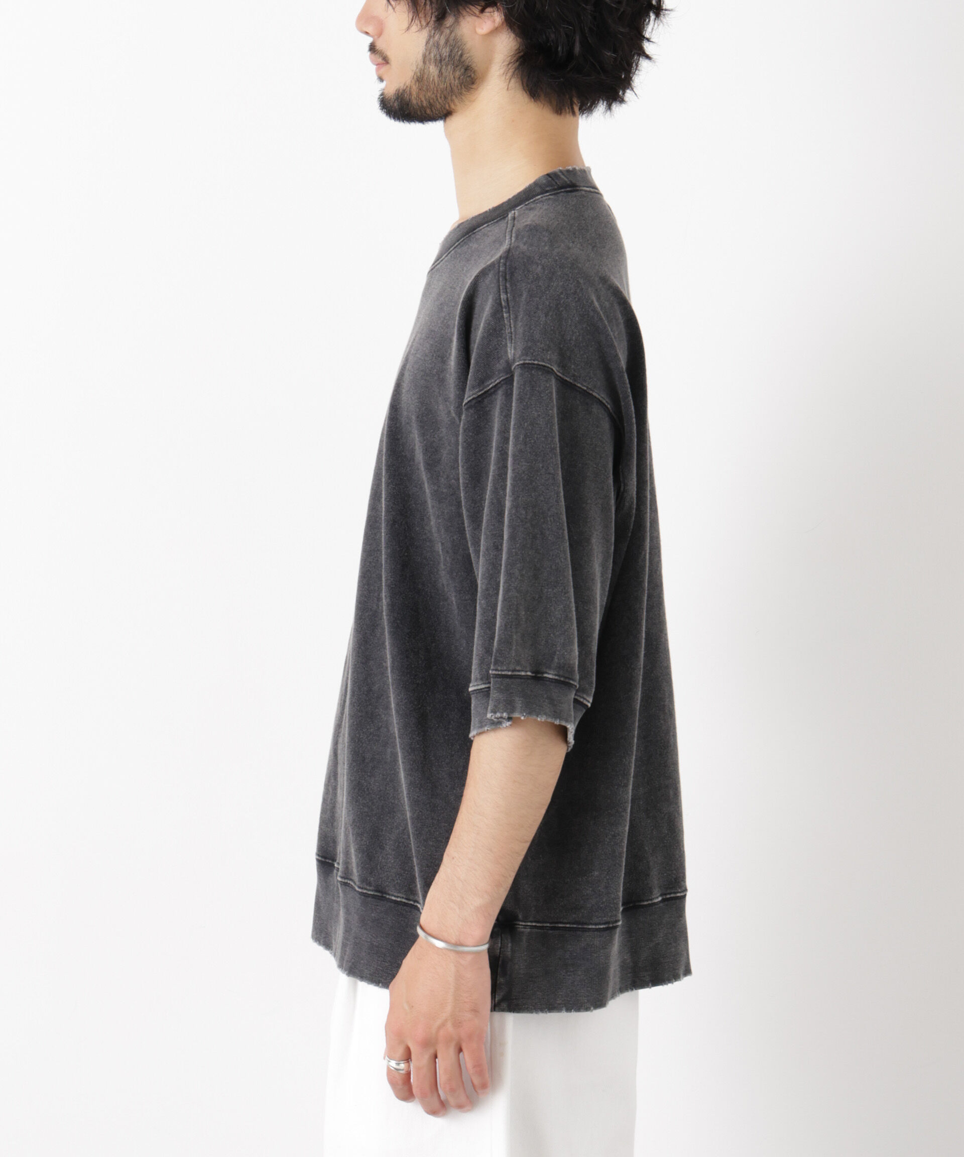 nano･universe「ケミカル加工袖線切替えTシャツ」|Tシャツ・カットソー|