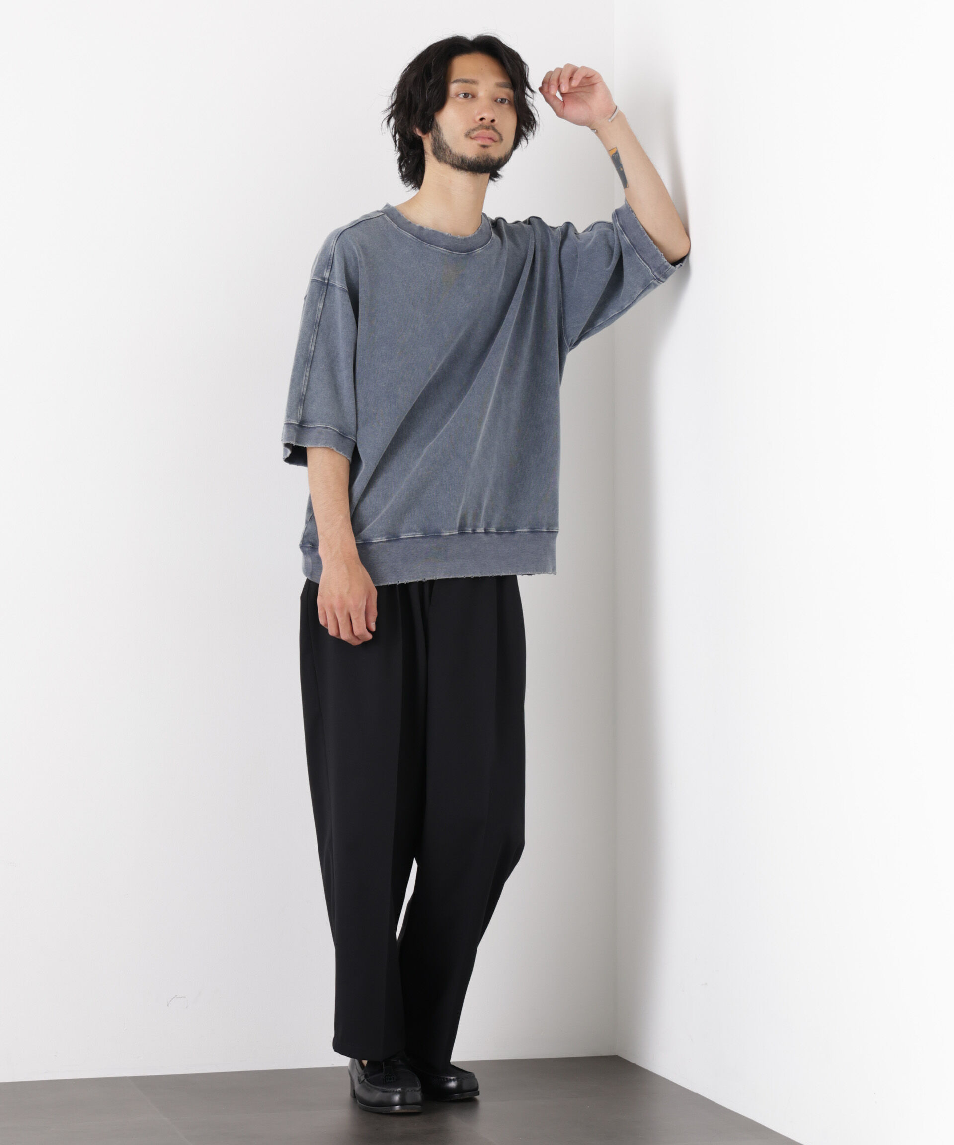 nano･universe「ケミカル加工袖線切替えTシャツ」|Tシャツ・カットソー|