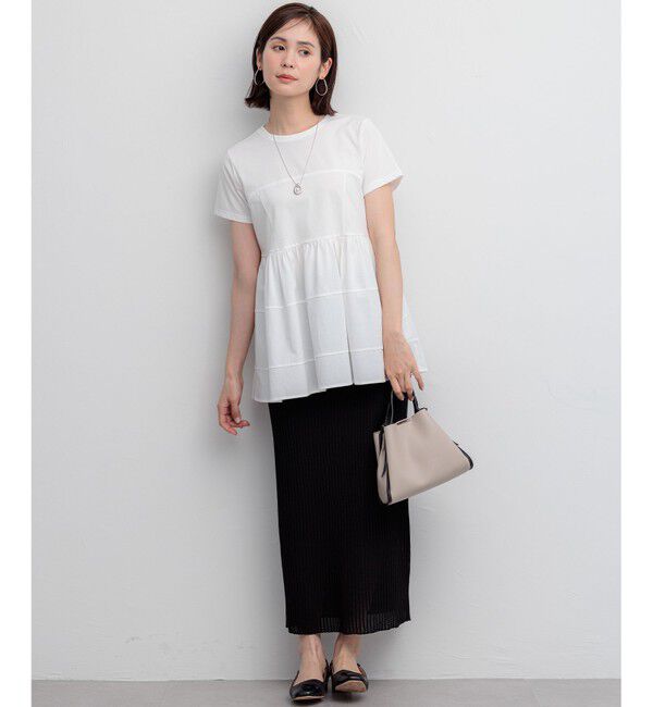 組曲「【WEB限定】プレーティング天竺ビスチェ風ティアード Tシャツ」|Tシャツ・カットソー|