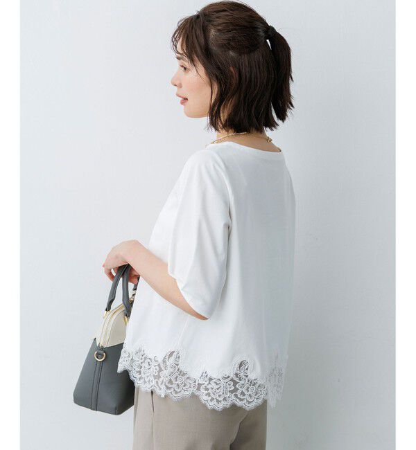 組曲「レースコンビ ボートネック カットソー」|Tシャツ・カットソー|