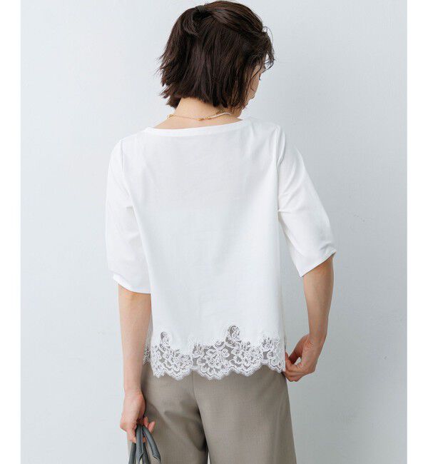 組曲「レースコンビ ボートネック カットソー」|Tシャツ・カットソー|