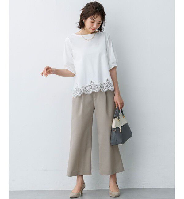 組曲「レースコンビ ボートネック カットソー」|Tシャツ・カットソー|