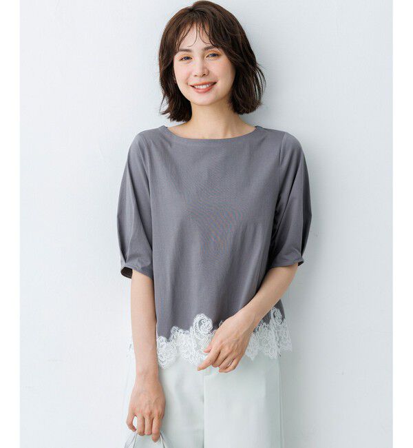 組曲「レースコンビ ボートネック カットソー」|Tシャツ・カットソー|
