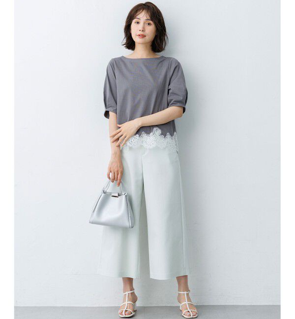 組曲「レースコンビ ボートネック カットソー」|Tシャツ・カットソー|