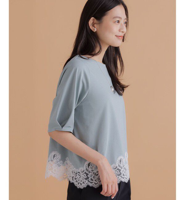 組曲「レースコンビ ボートネック カットソー」|Tシャツ・カットソー|
