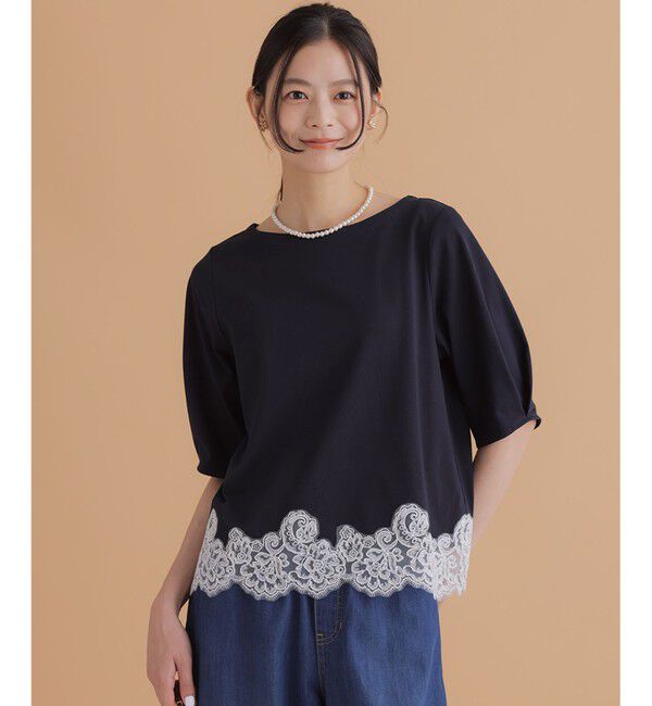 組曲「レースコンビ ボートネック カットソー」|Tシャツ・カットソー|
