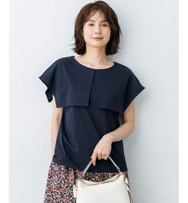 組曲「ブラウスライク ケープデザインカットソー」|Tシャツ・カットソー|