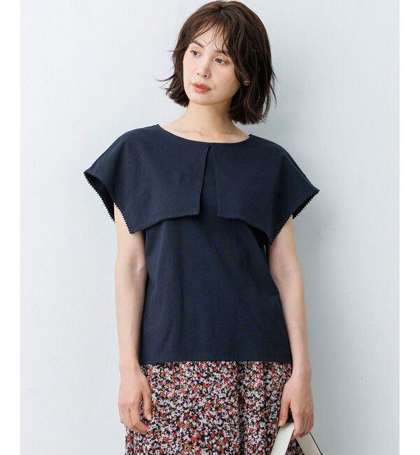 組曲「ブラウスライク ケープデザインカットソー」|Tシャツ・カットソー|