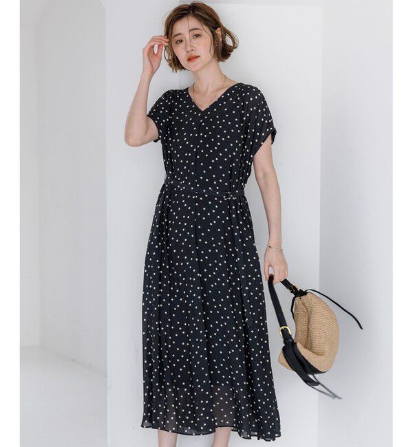 23区「【WEB&一部店舗限定】ドットフレア ワンピース」|ワンピース|ﾌﾞﾗｯｸ&times;ｵ